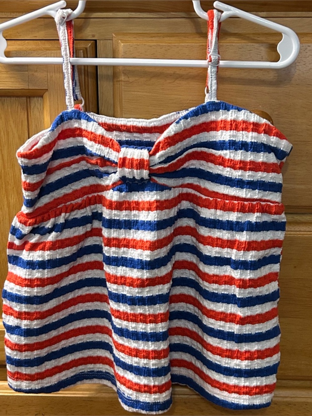 Old Navy Red, White and Blue Top with Adjustable Spaghetti Straps Girl's Size 8